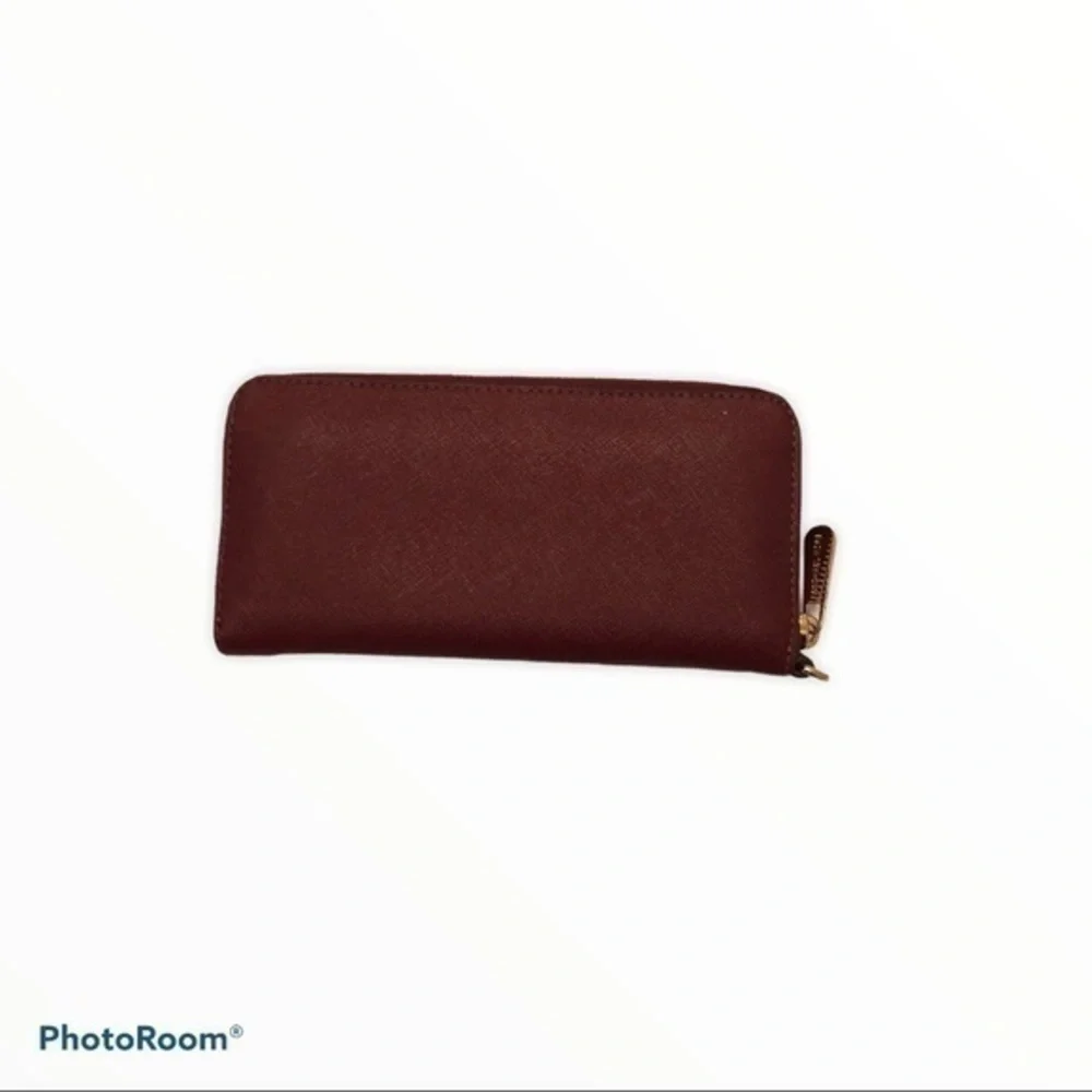 Michael kors burgundy continental zipper wallet